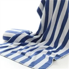 Blue Striped Beach Sèvyèt